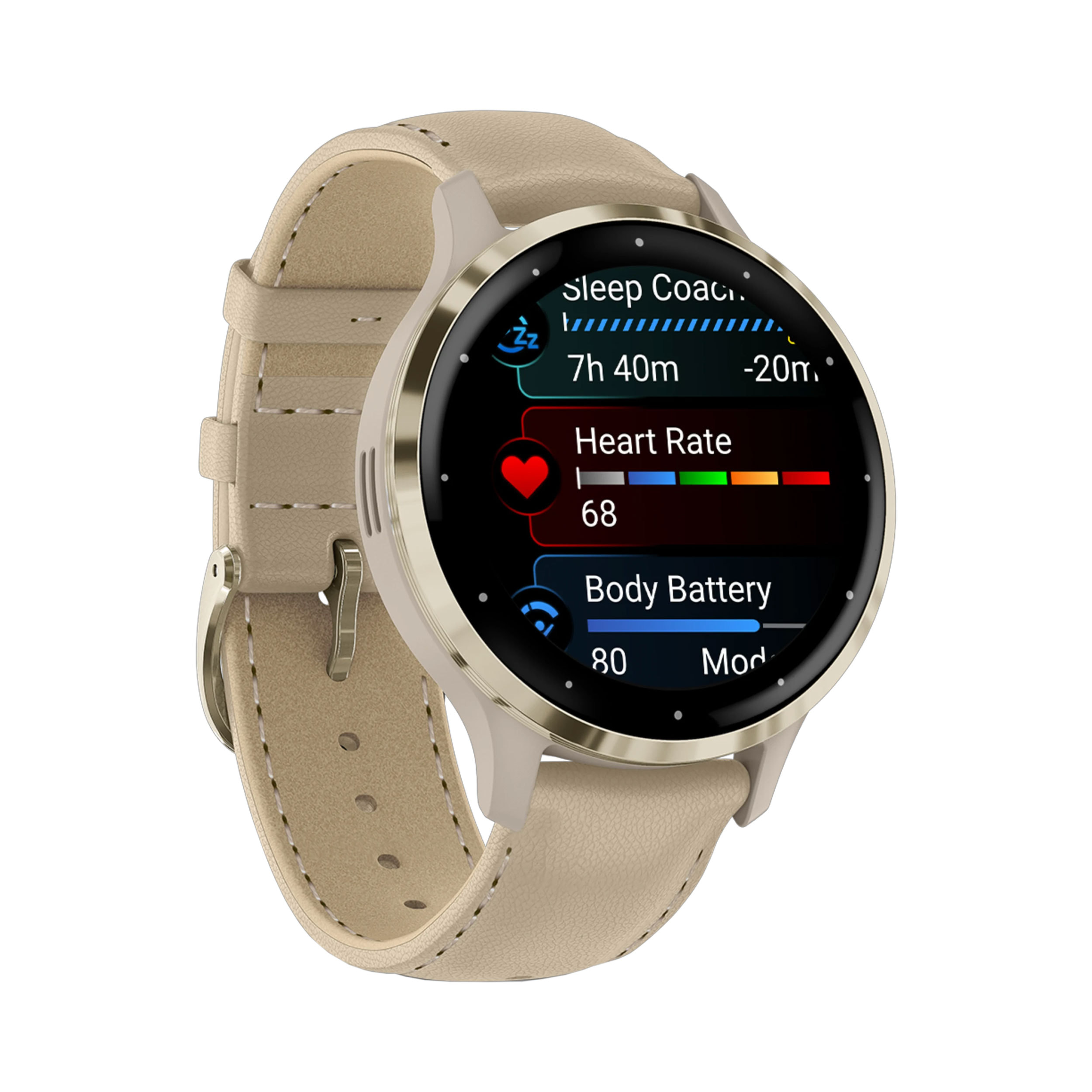 Garmin Venu 3S Running GPS Smartwatch Leather Band